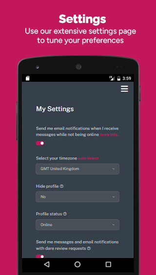 Secret Dare Settings